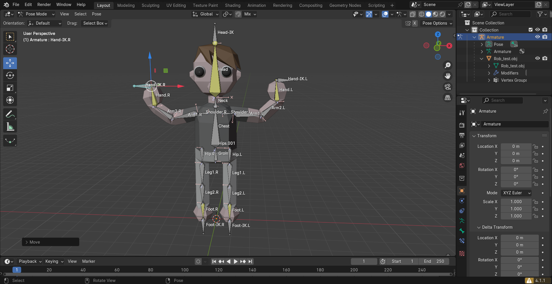 Mesh not moving with armature after parenting with automatic weights ...