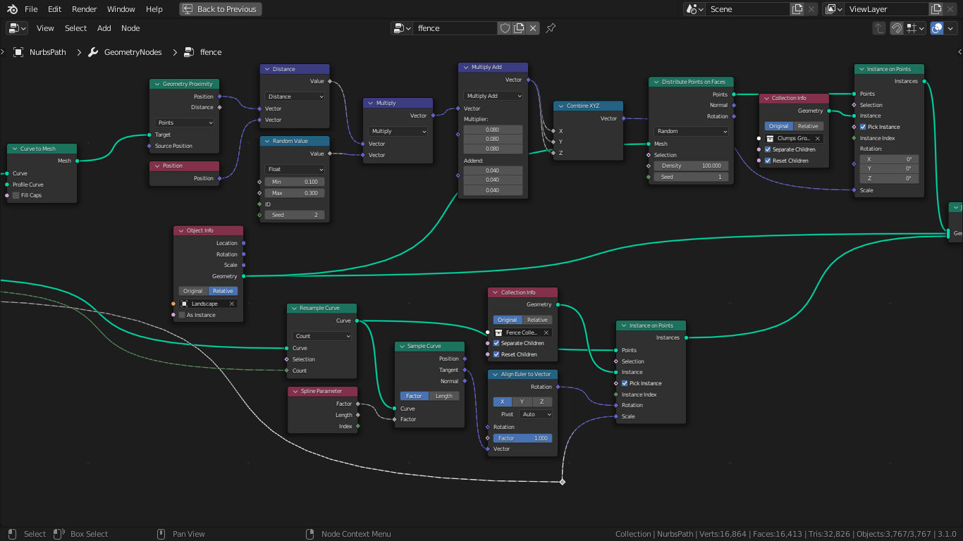 GeoNodes - Items to follow multiple curves without averaging directions ...