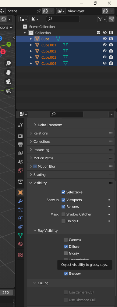 How to copy object properties - ray visibility - to multiple objects at ...