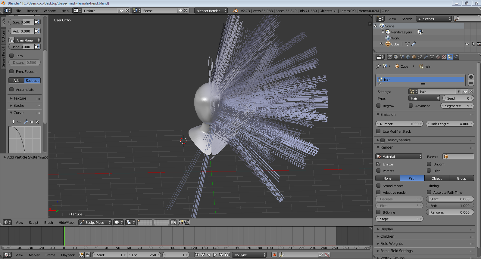 Help? Particle hair modeling fail - Particles and Physics Simulations ...