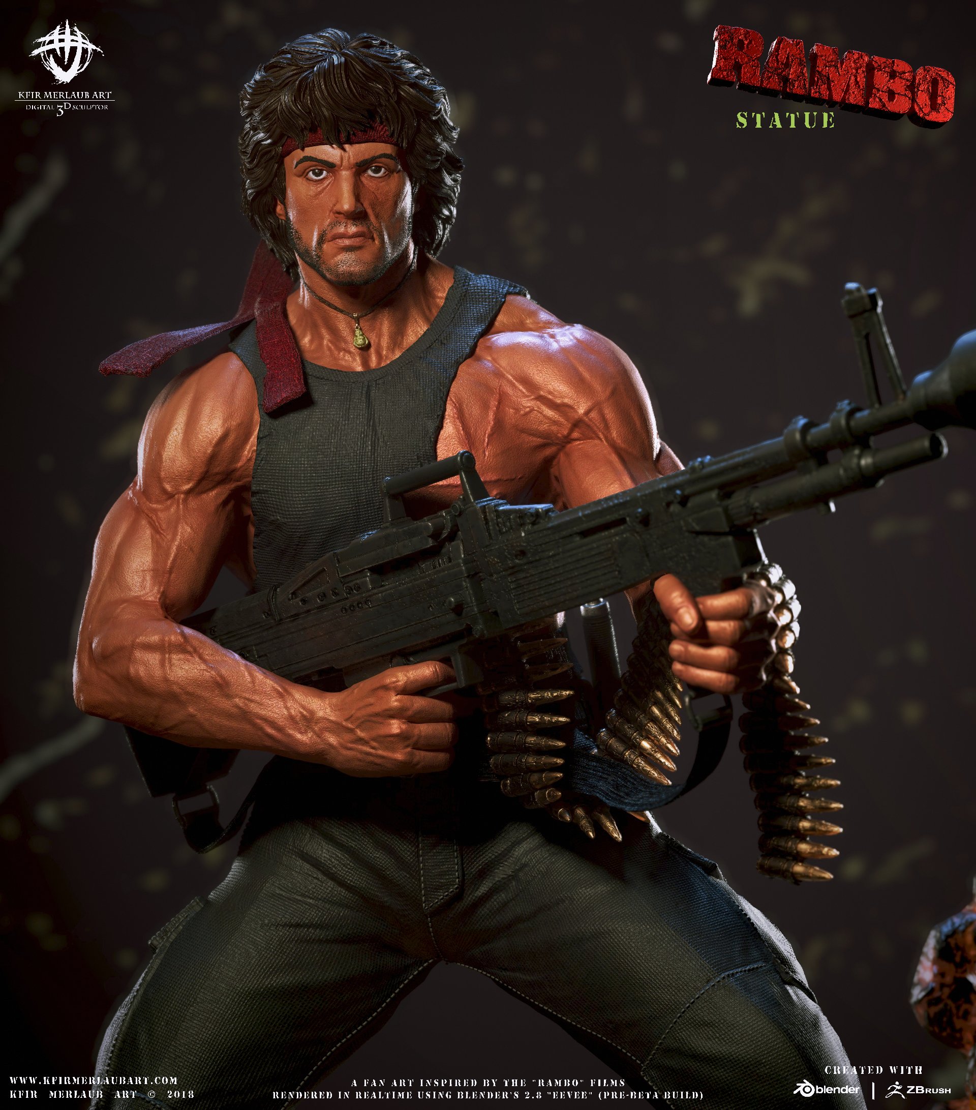 Rambo Statue | Kfir Merlaub Art - Forum Gallery - Blender Artists Community