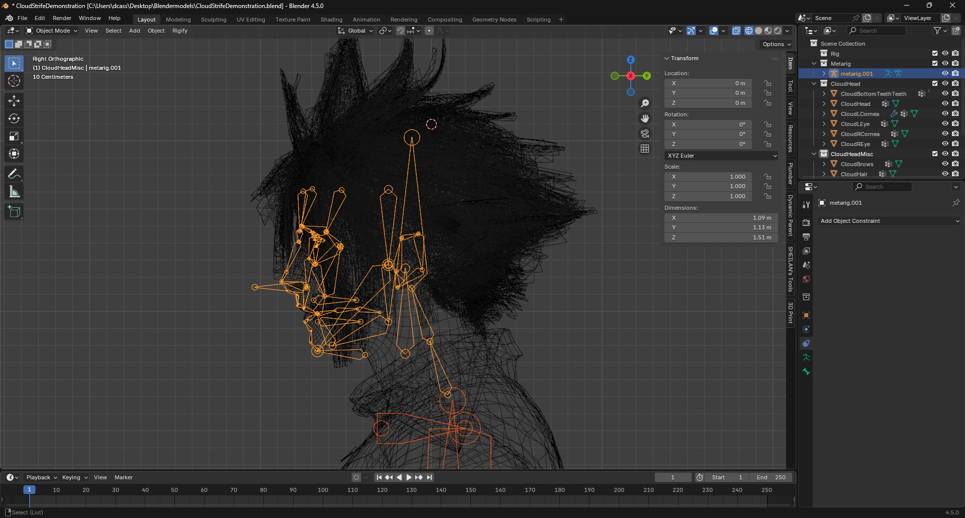Rigify Rig Front New method of how to place rigged 3d heads on rigged 3d bodies- rigify ...