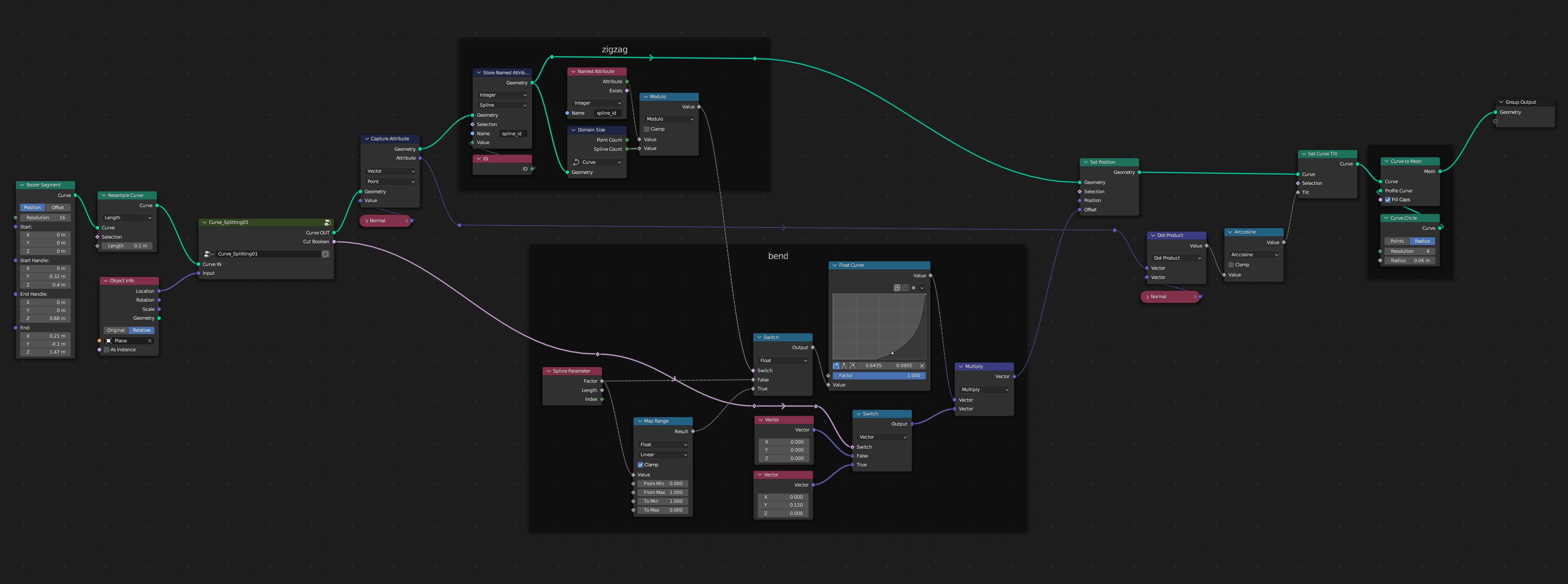 Curve Tilt changes after Spline cut into two - Modeling - Blender ...