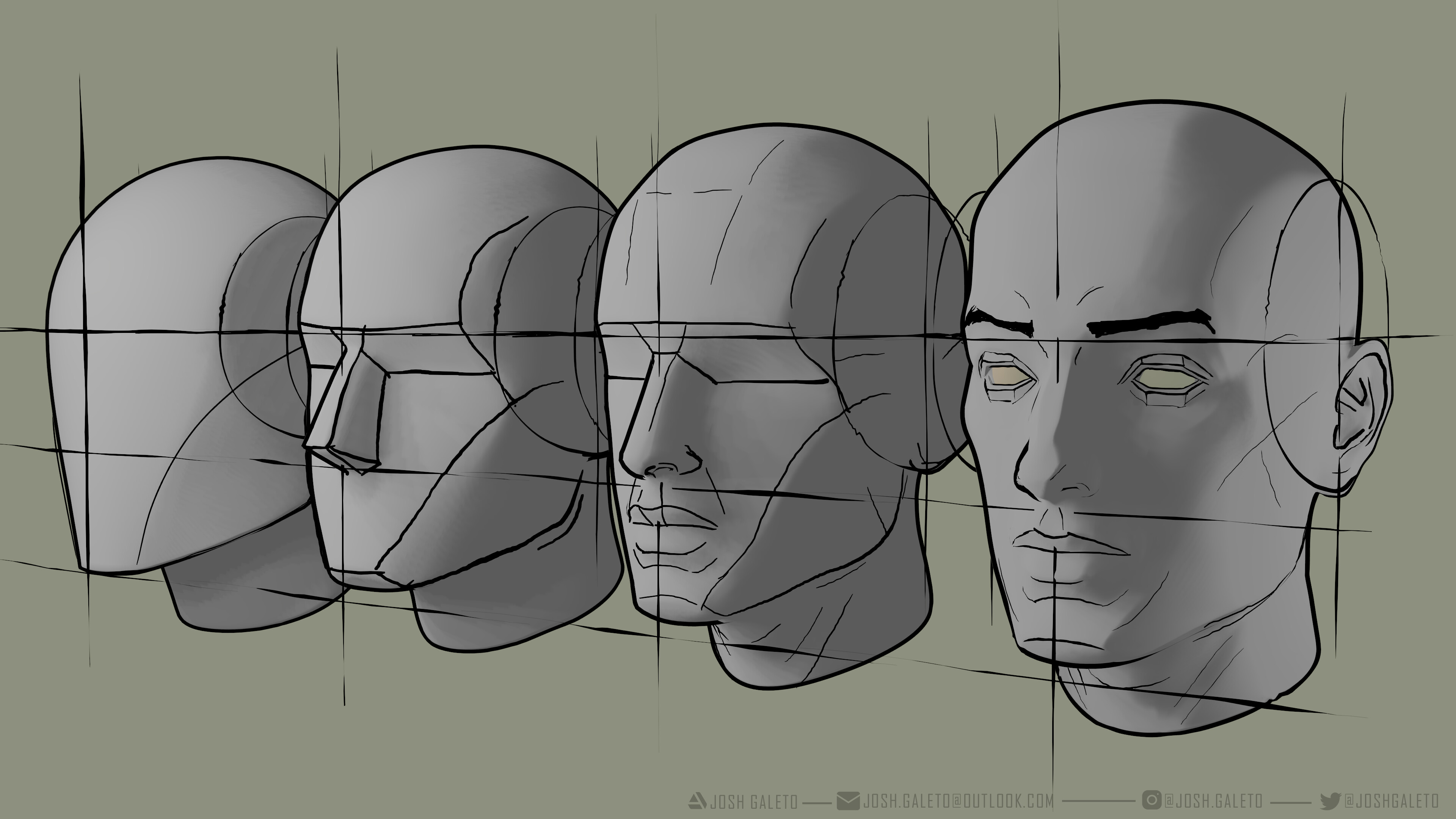Planes of the Head, from Andrew Loomis Method - Finished Projects - Blender  Artists Community