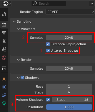Shadow settings