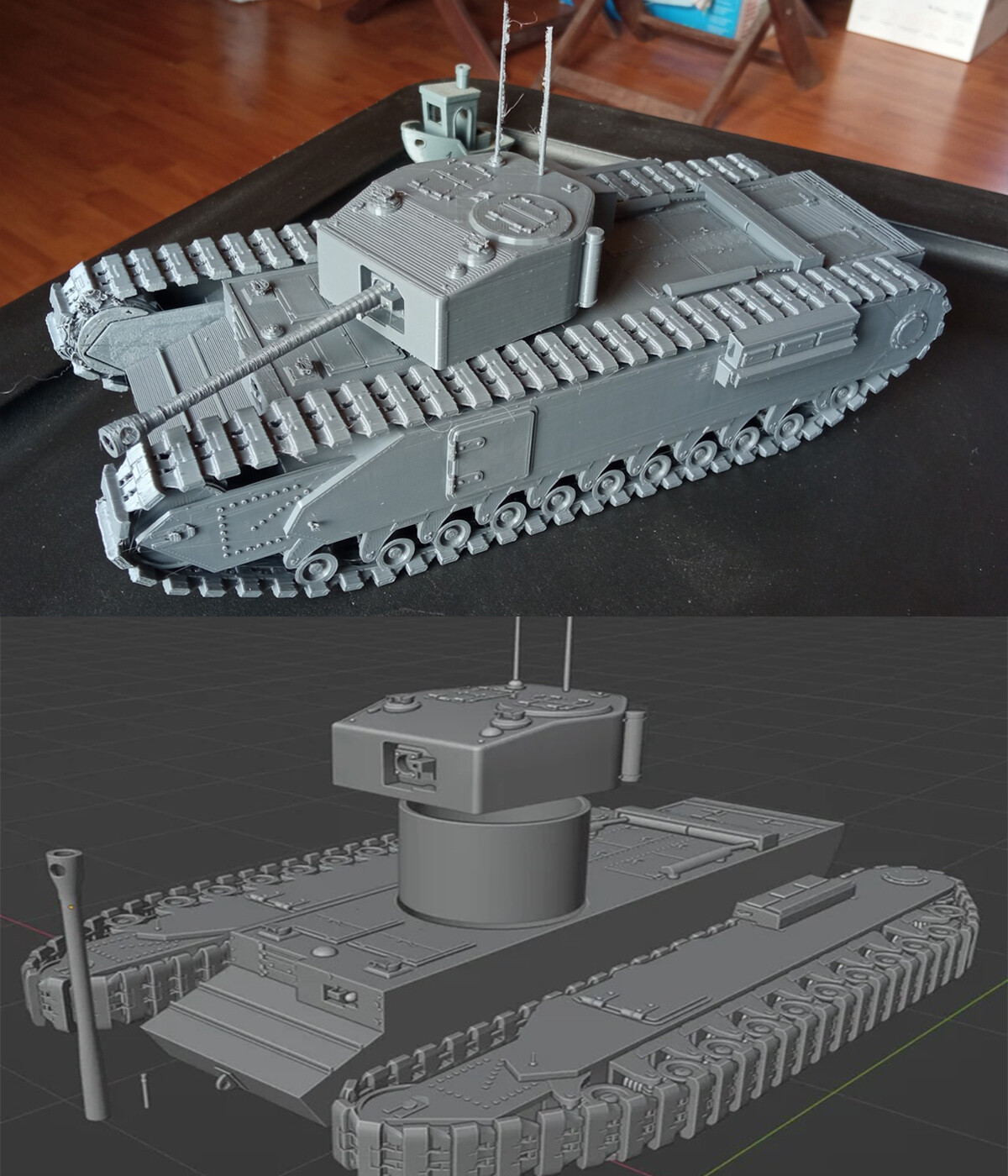 Printed a Churchill Tank I made in Blender! - Finished Projects - Blender  Artists Community