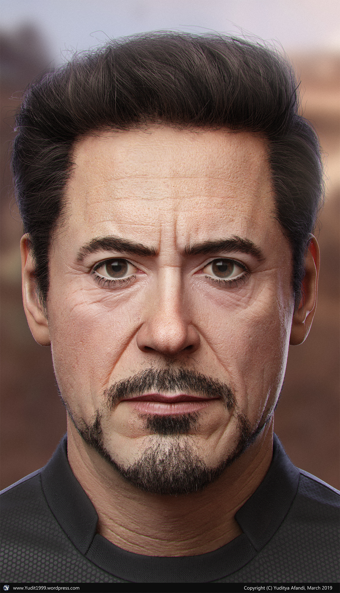 The beard of Tony Stark added a  The beard of Tony Stark
