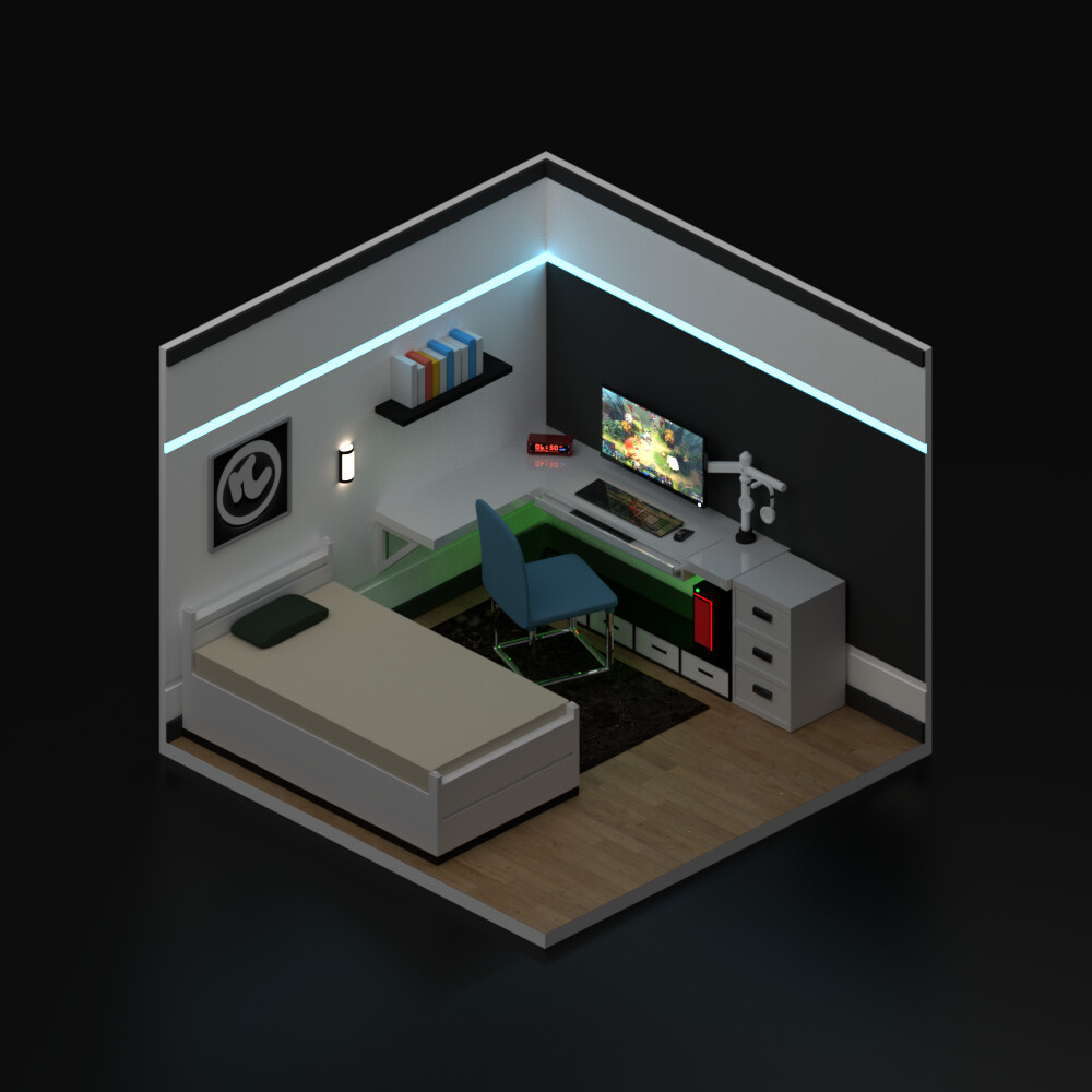 Room Gaming Lowpoly - Finished Projects - Blender Artists Community