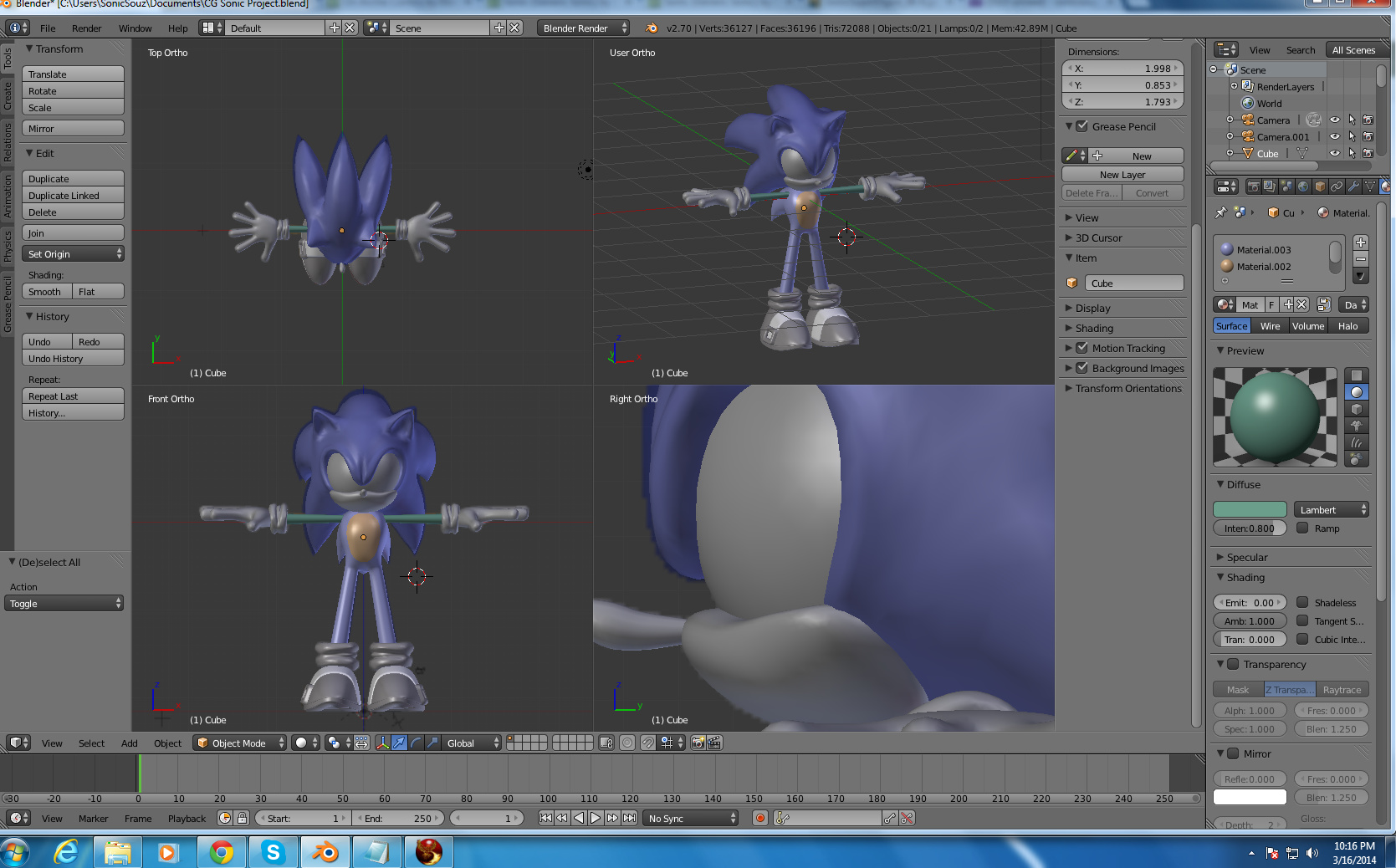 Sonic The Hedgehog Character Model - Works in Progress - Blender ...