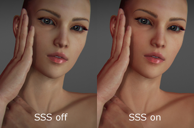 you can see what SSS gives- it gives a life to the skin! 