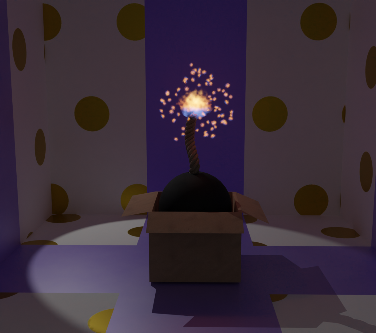 Surprise box with a bomb - Finished Projects - Blender Artists Community
