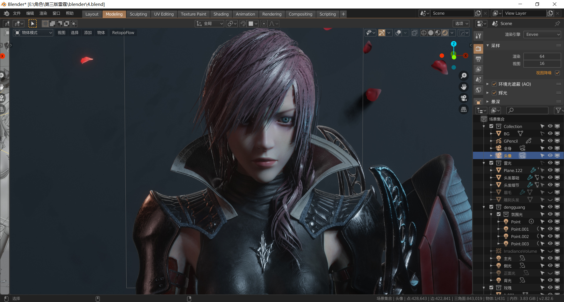Lightning Final Fantasy XIII (EEVEE) - Finished Projects - Blender 