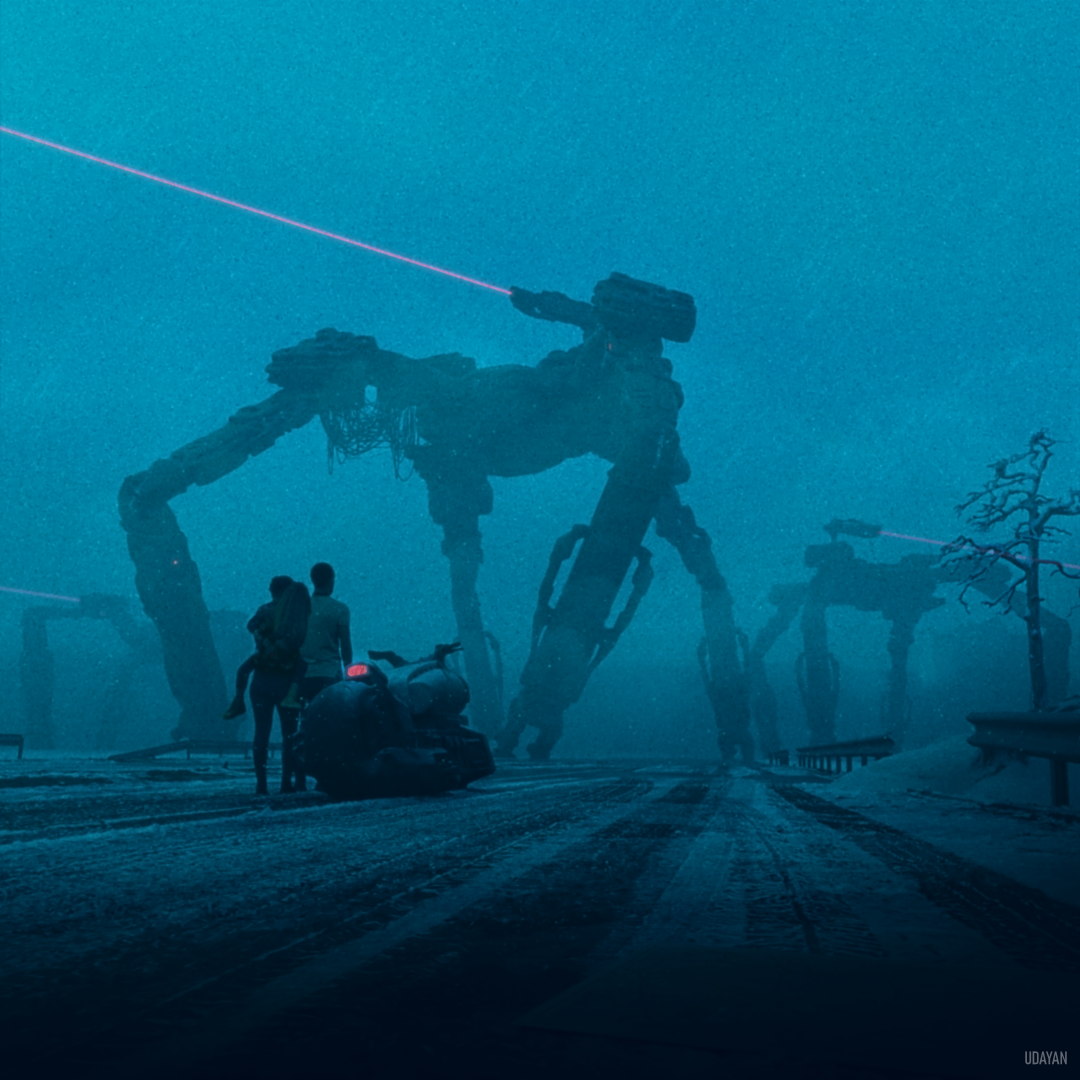 Sci-fi Dystopian Environment in the style of Stålenhag - Finished