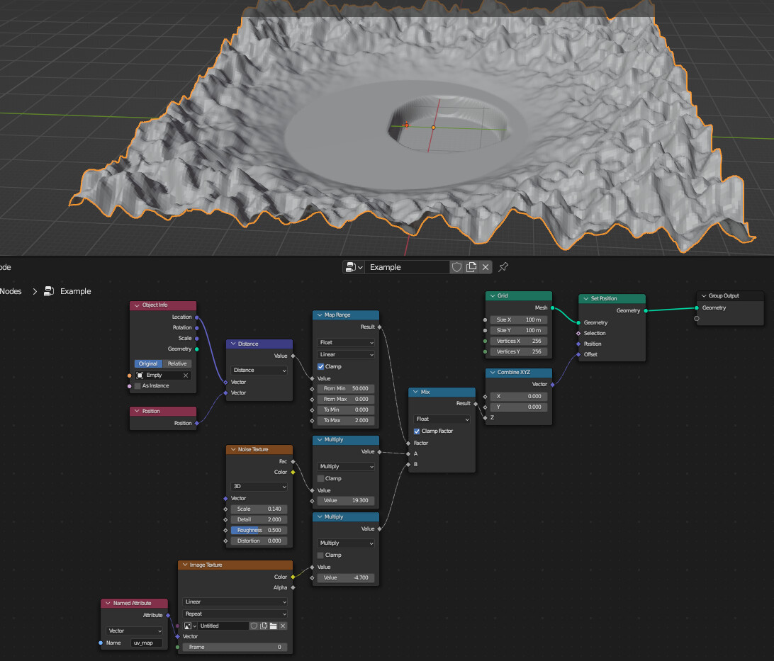 GEO NODES: How To Create Mountain On The Same Terrain - Modeling ...