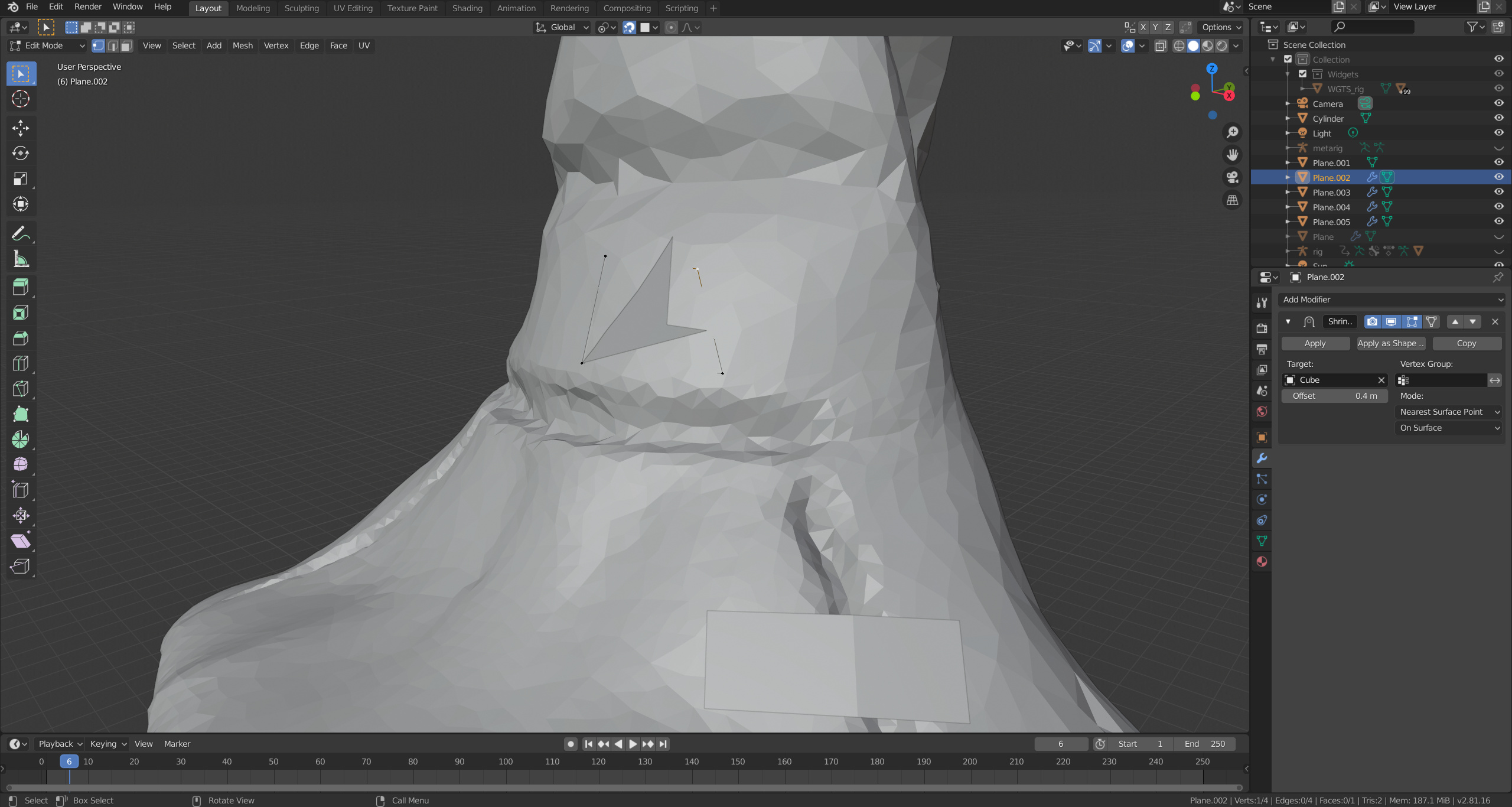 Shrinkwrap 2.8 bug? need help - Modeling - Blender Artists Community