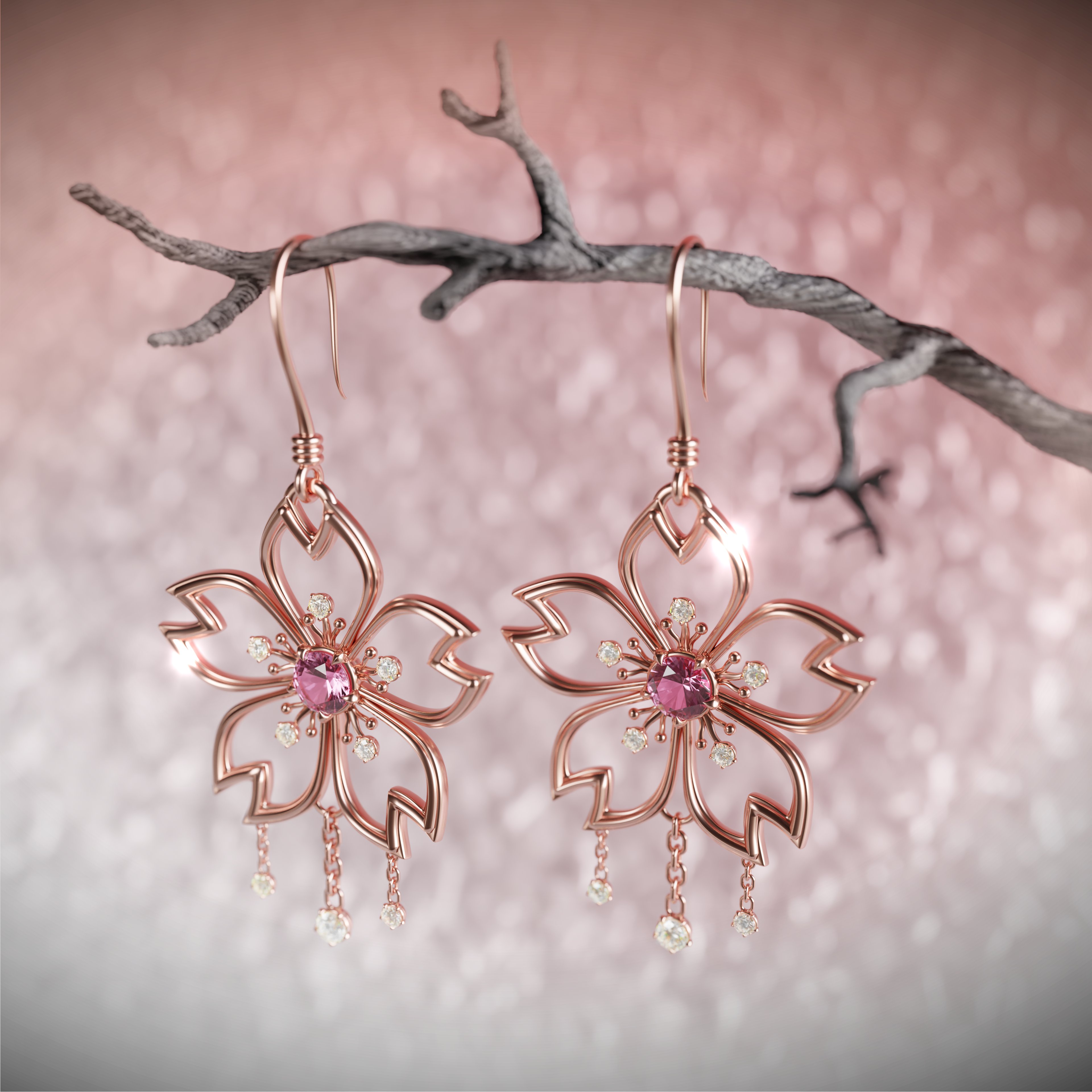 Tasaki 18kt rose gold Buoy earrings - Sakura Gold