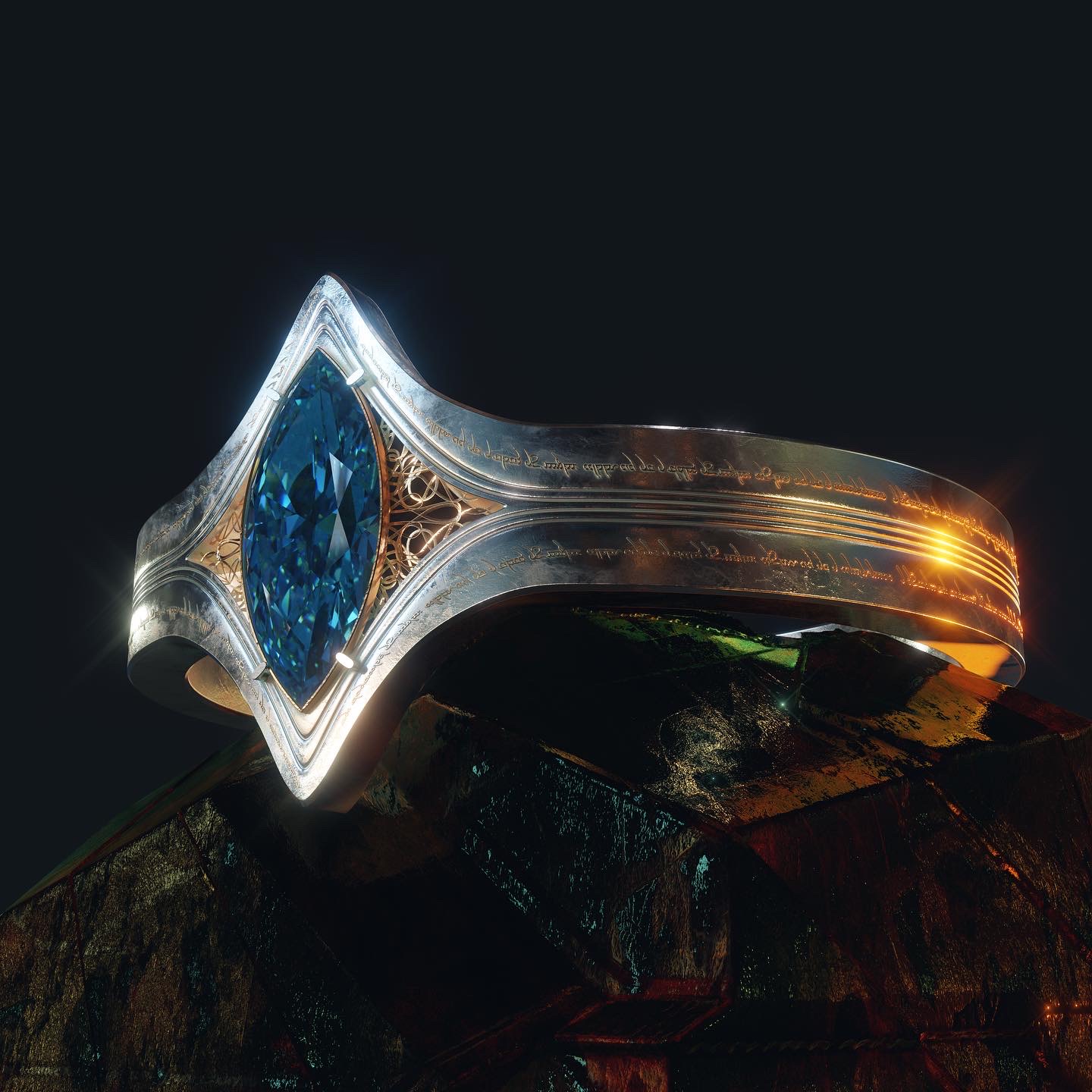 Graag gedaan zuur Struikelen LOTR Fantasy Ring Design - Finished Projects - Blender Artists Community