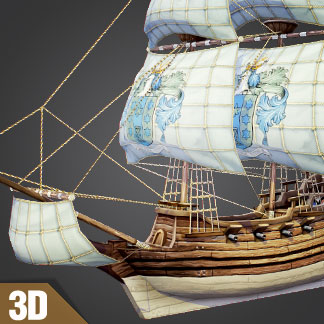 Free 3d Pirate Themed Hq 3d Models Pirate Ship Battle Camp