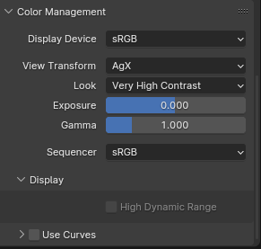 colormanagement settings in render