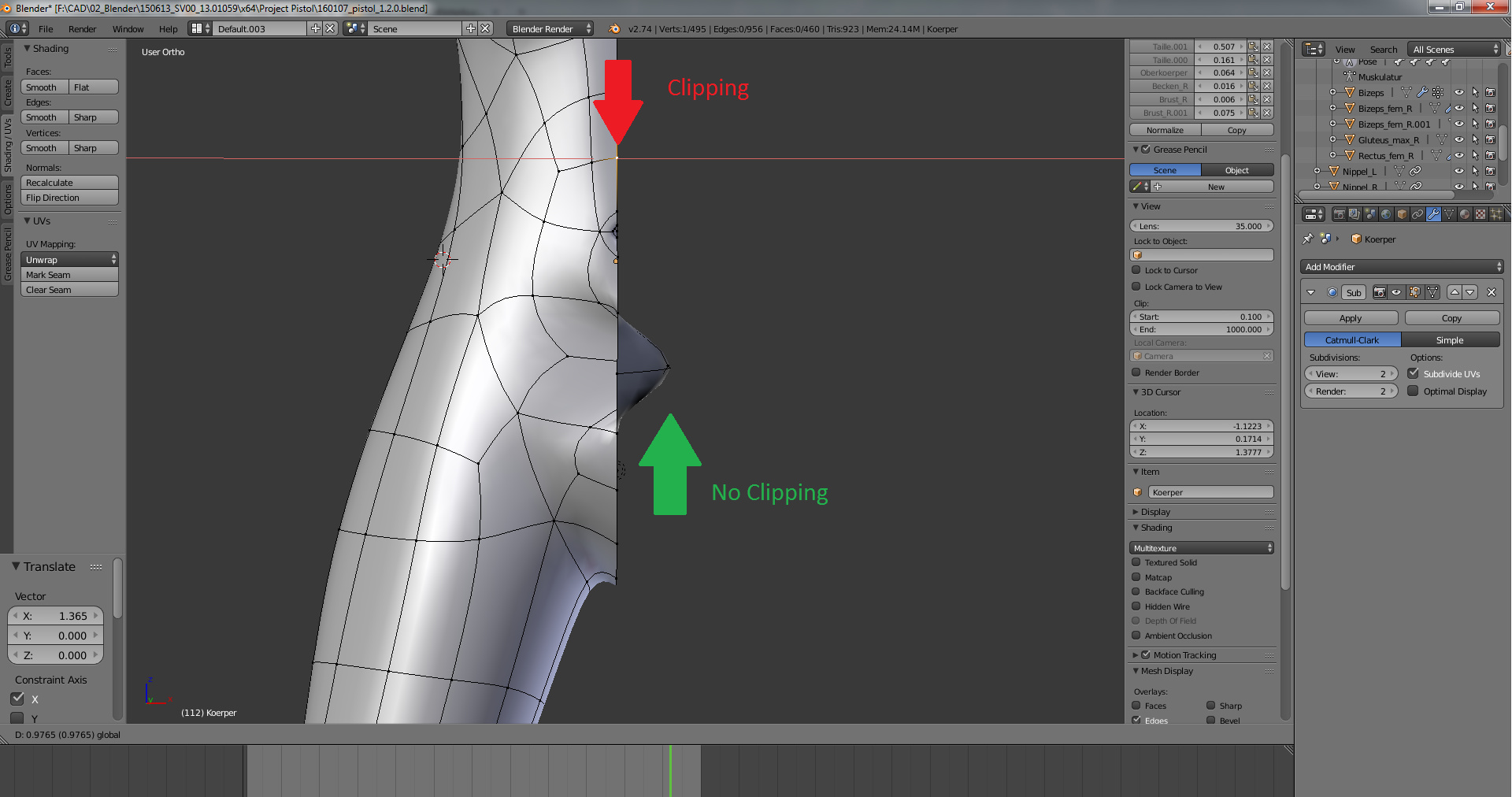Clipping in Edit mode, but mirror. Blender slow. Modeling - Artists Community