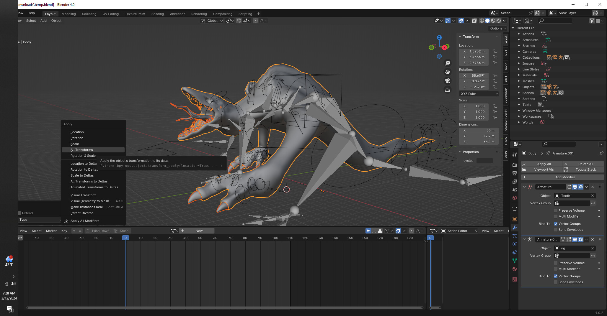 Blender fbx export deforms my head - Animation and Rigging - Blender ...