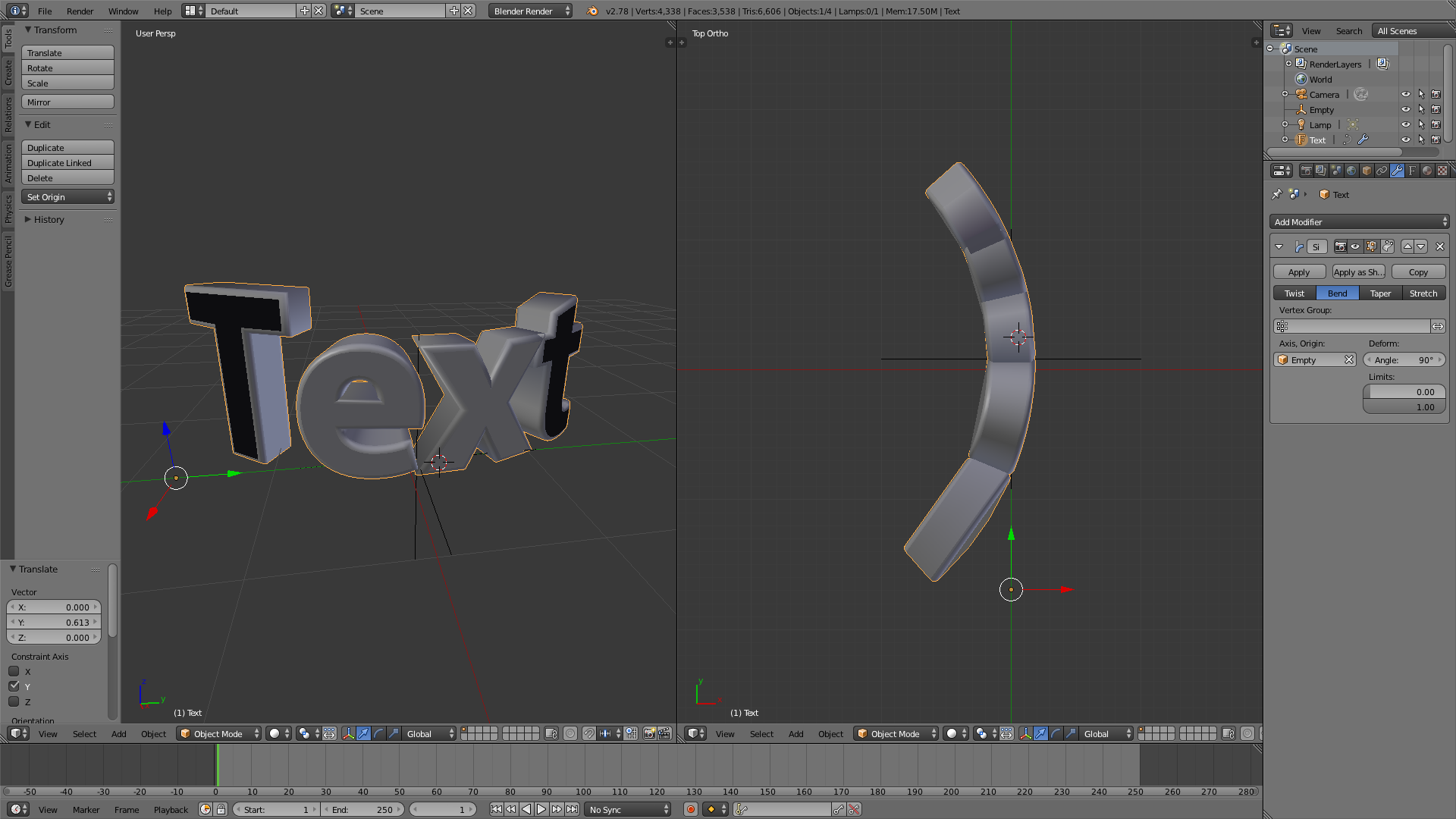 Text curved correctly? - Modeling - Blender Artists Community