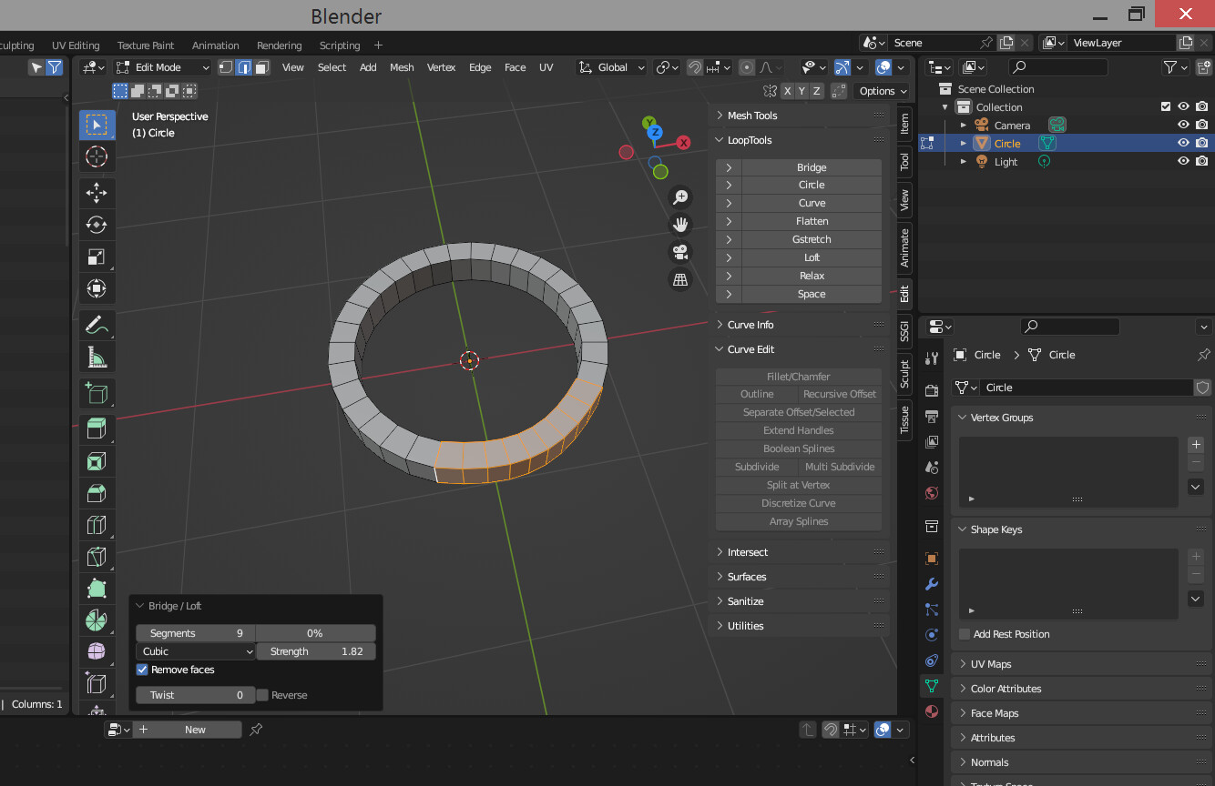 How do I extrude this face so it follows the circular motion of this ...