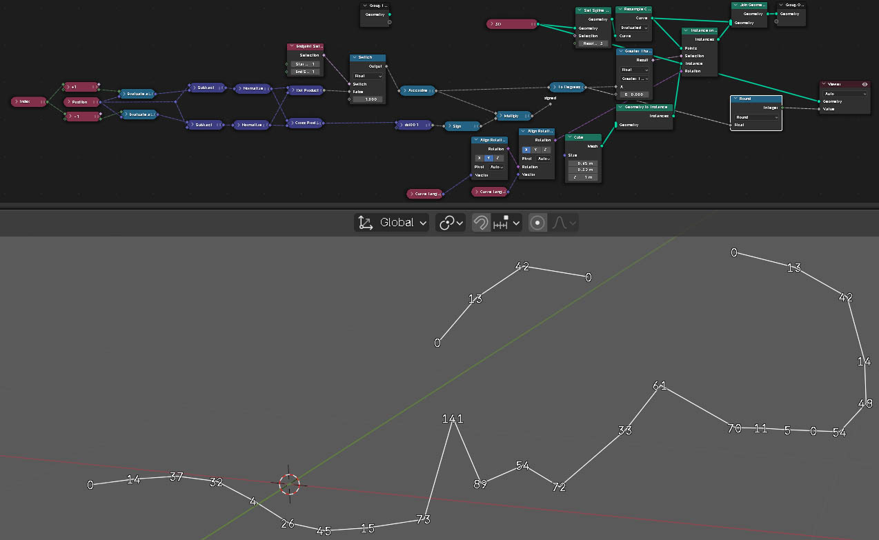 Dotted Node Matrix Example Geometry nodes: How to select vertices with cross/dot product ...