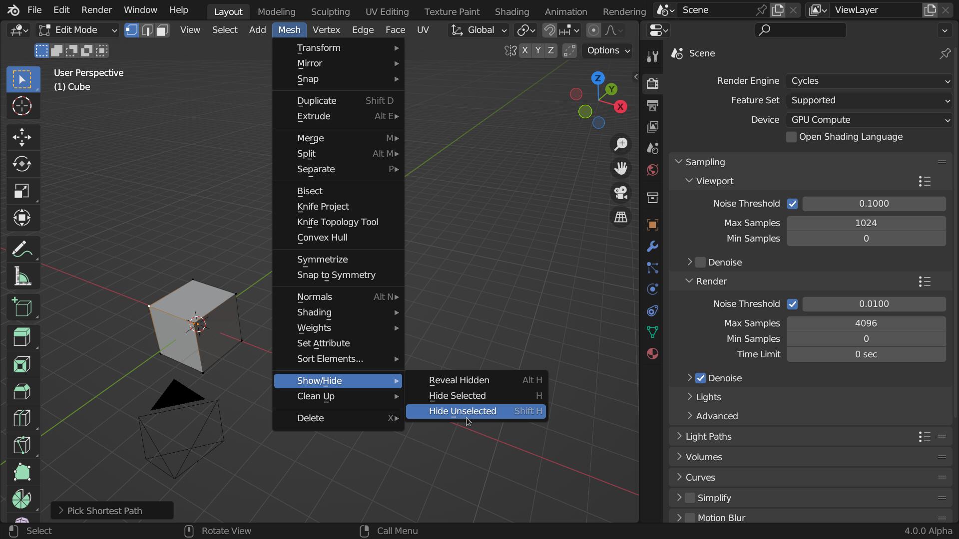 Any way to turn off vertices and edges in edit mode and still see ...