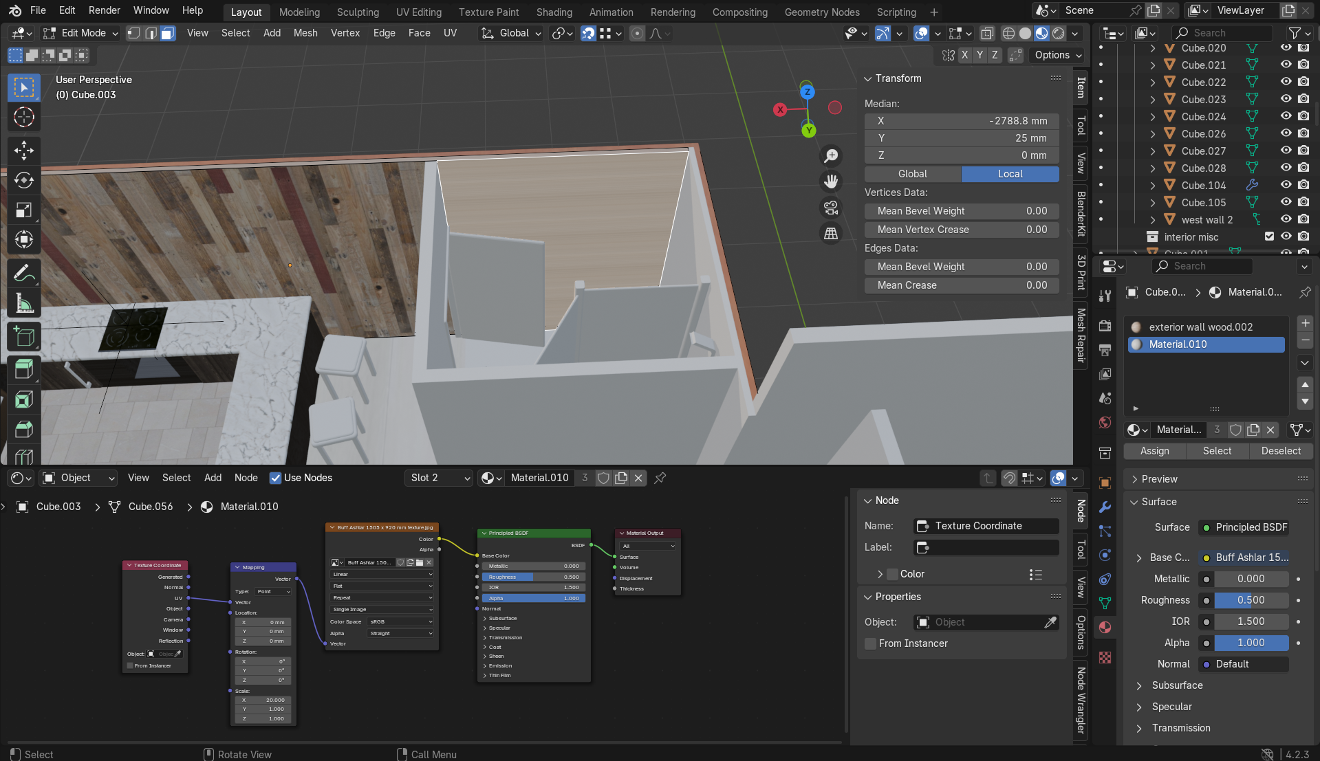 Blender textures stretching with and without texture coordinate node ...