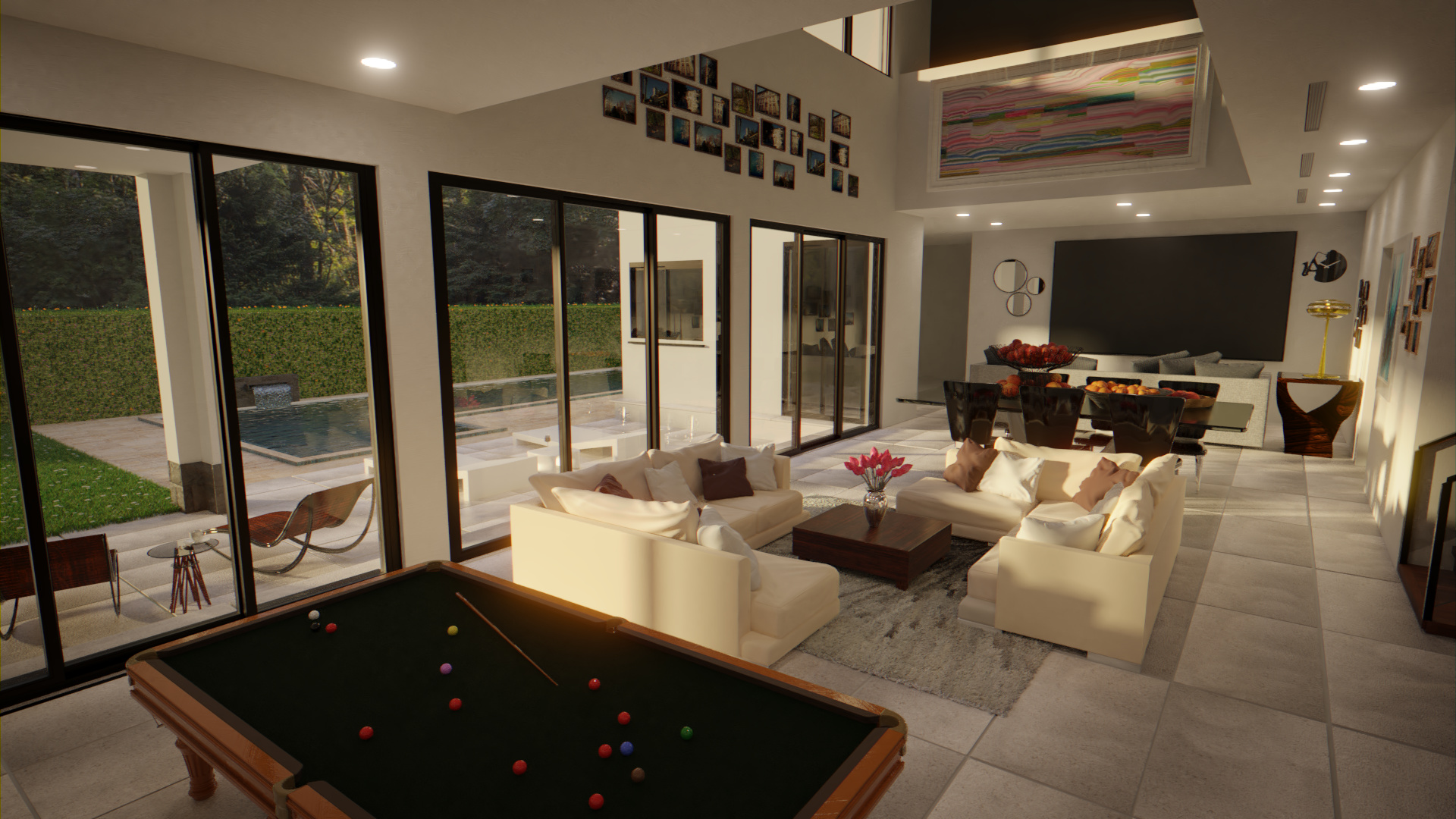 Great room with Pool View ArchViz Study - Finished Projects - Blender ...