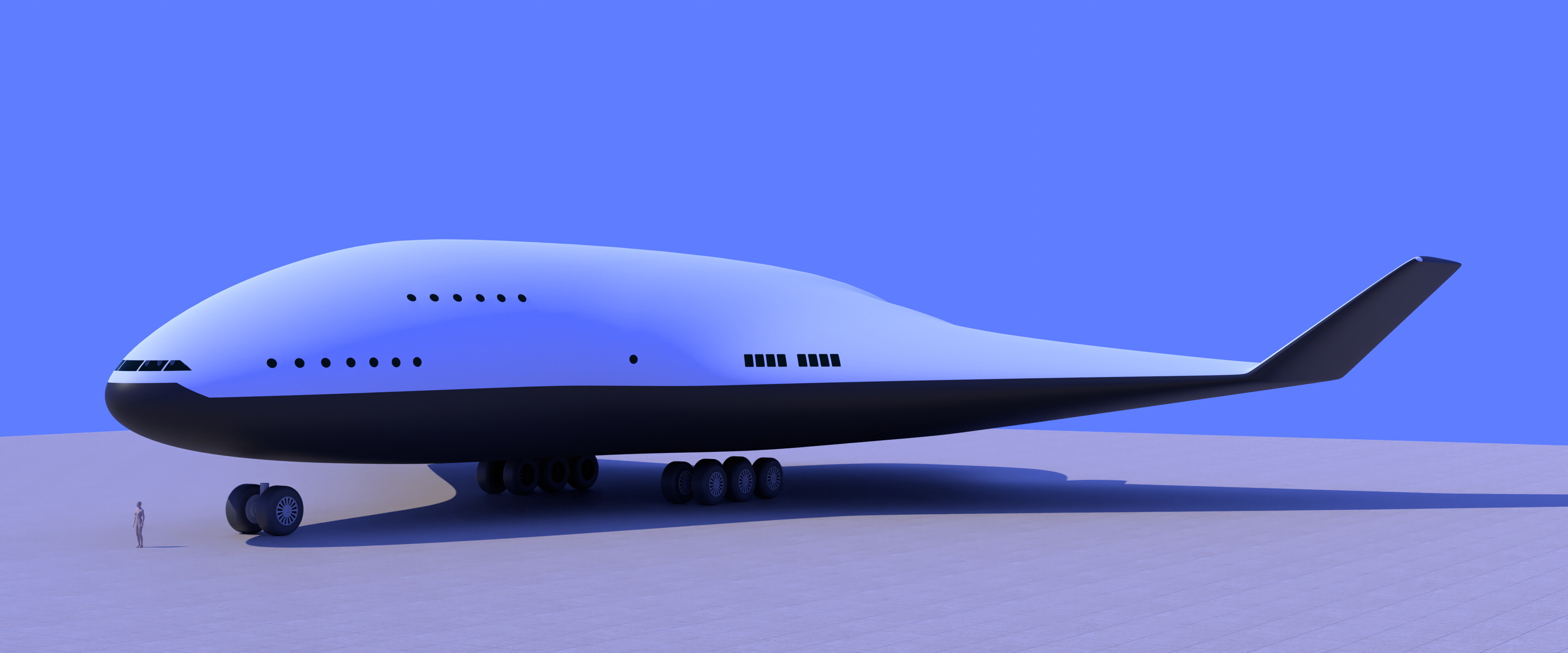 Blended wing-body cargo & passenger shuttle - Works in Progress - Blender  Artists Community