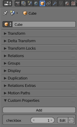 Checkbox in custom properties? - Basics & Interface - Blender Artists ...