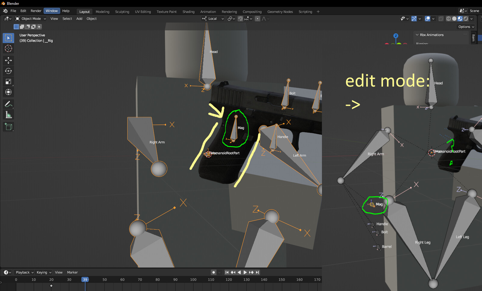 How can i rotate this bone (mag)? it keeps reverting when i go into ...