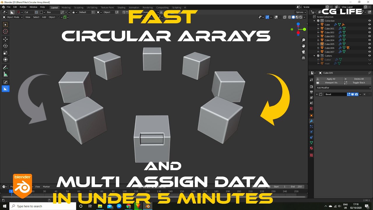 Circular Array and Multi Assign Data | Blender Tutorial - Tutorials ...