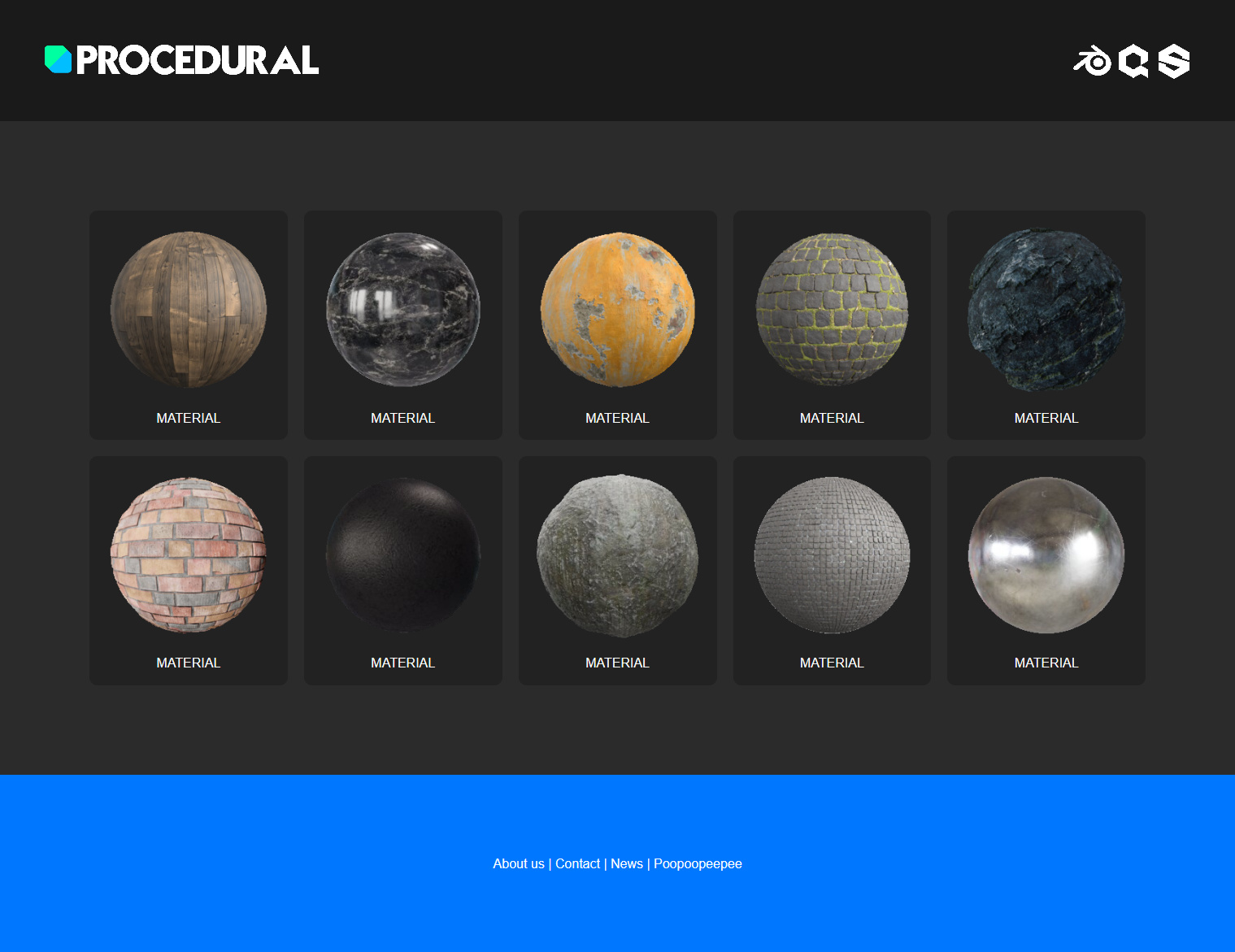 New website concept for procedural materials in blender - Materials and ...