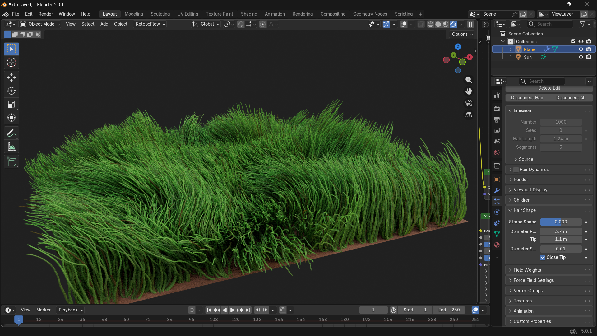 How to make grass with hair particle? - Particles and Physics ...