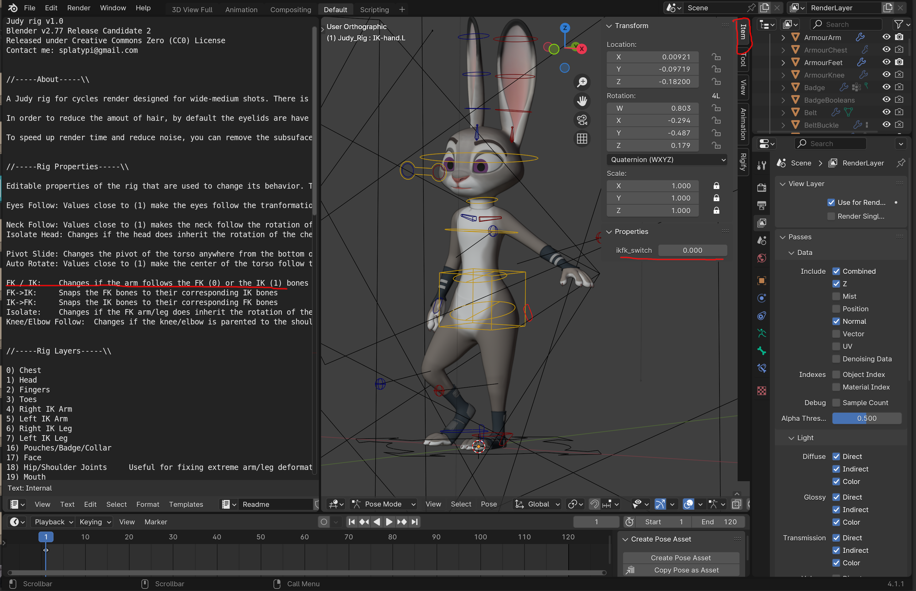 FK arms on the Judy free rig - Animation and Rigging - Blender Artists ...