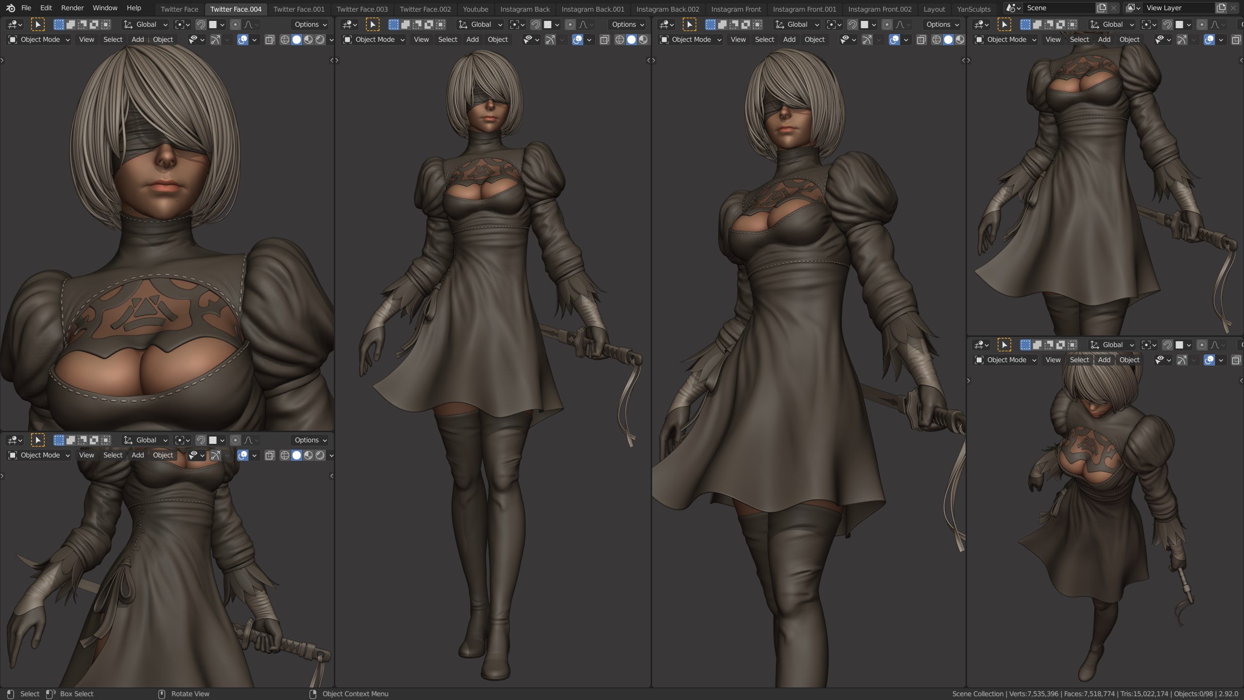 2B NieR Automata - Finished Projects - Blender Artists Community