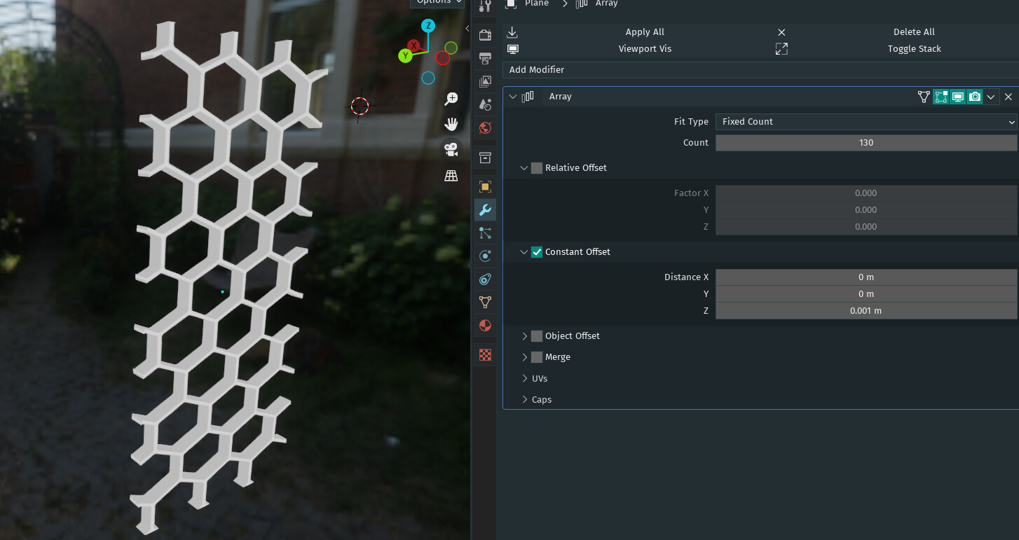 Hexagonal Array Blender Complex and smooth shape made of hexagonal and solidified wireframe ...
