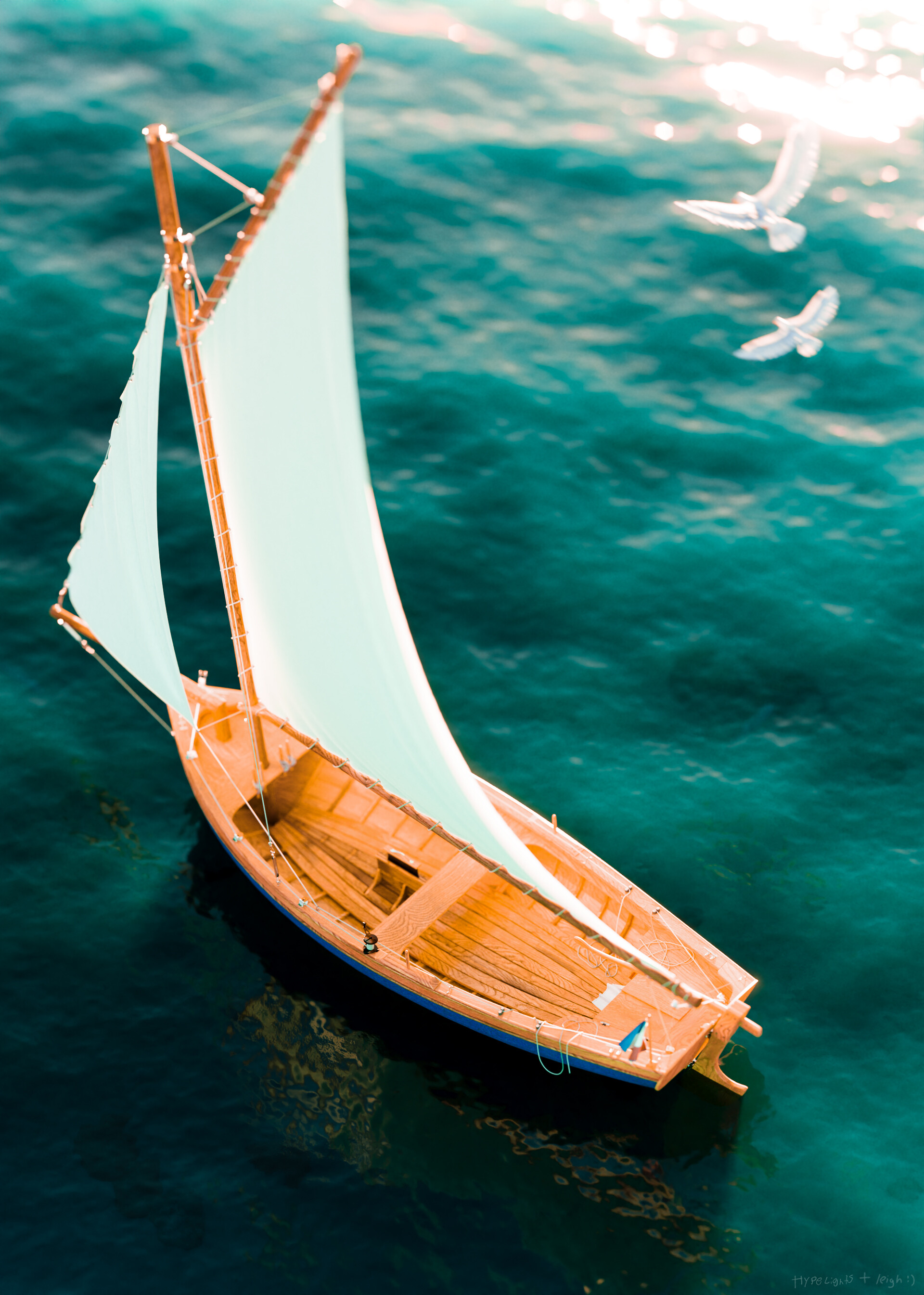 blender free sailboat model