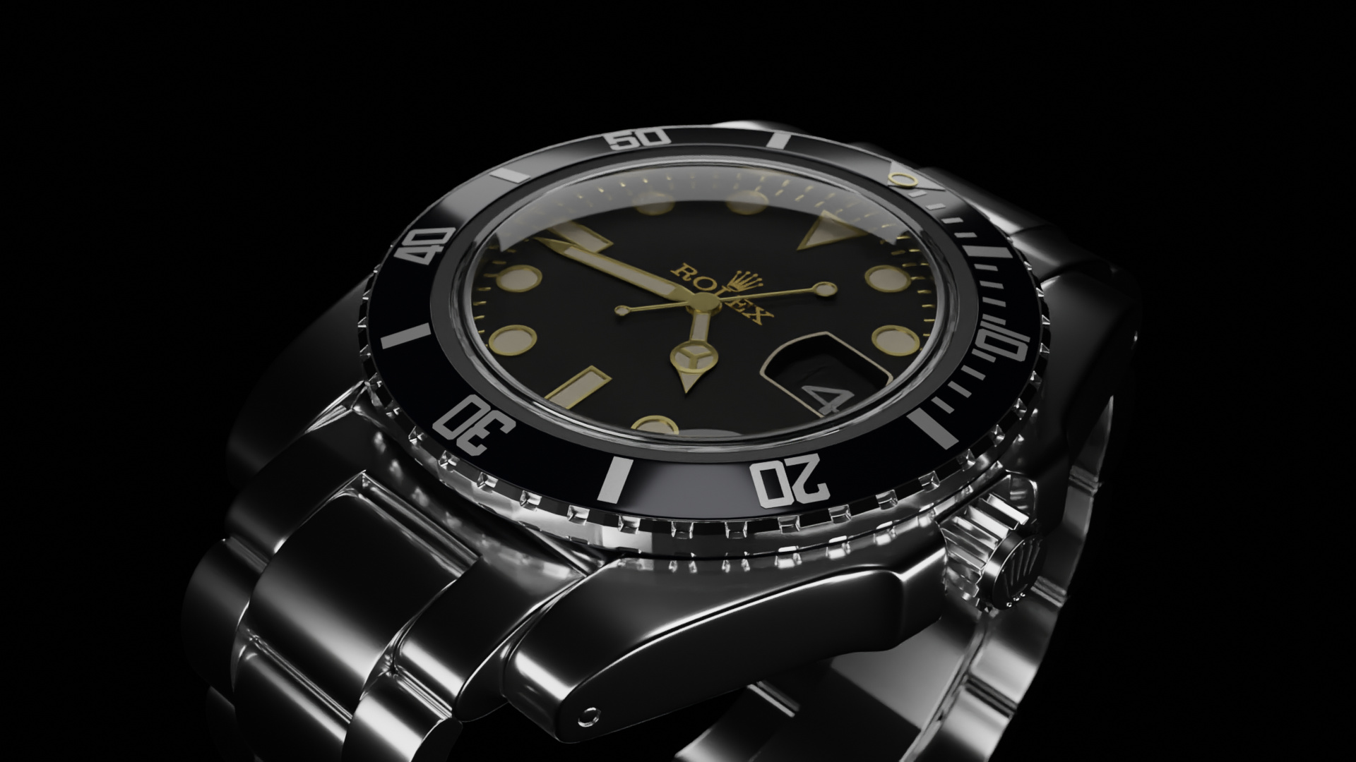 Finish watch. Rolex 3d. Rolex watch animation.