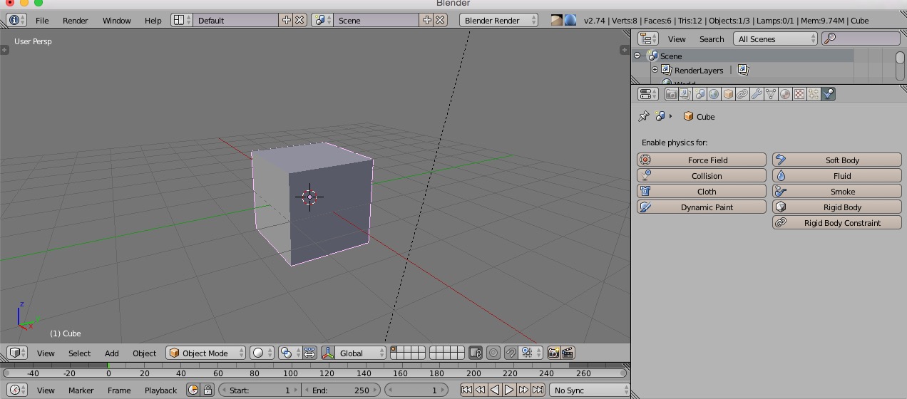 Clicked Physics Tab in Blender 2.74, Cannot Find Cloth Button ...