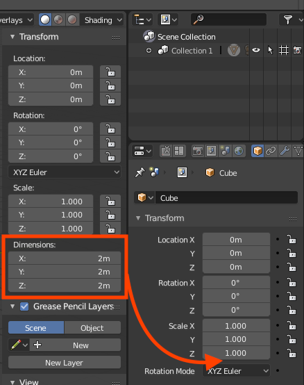 Add N Panel "object dimension" also transform menu Blender Discussion - Blender Artists Community