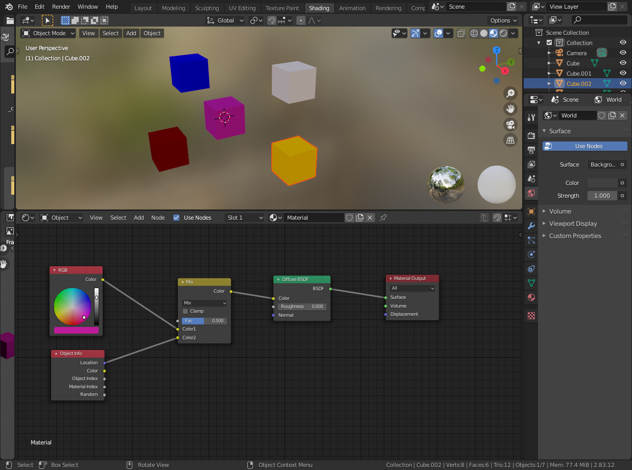 Instances with different colors - Materials and Textures - Blender ...