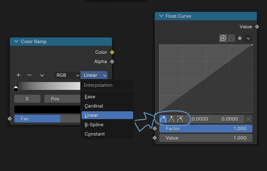 How to change Float curve or Color ramp through inputs? - Modeling ...