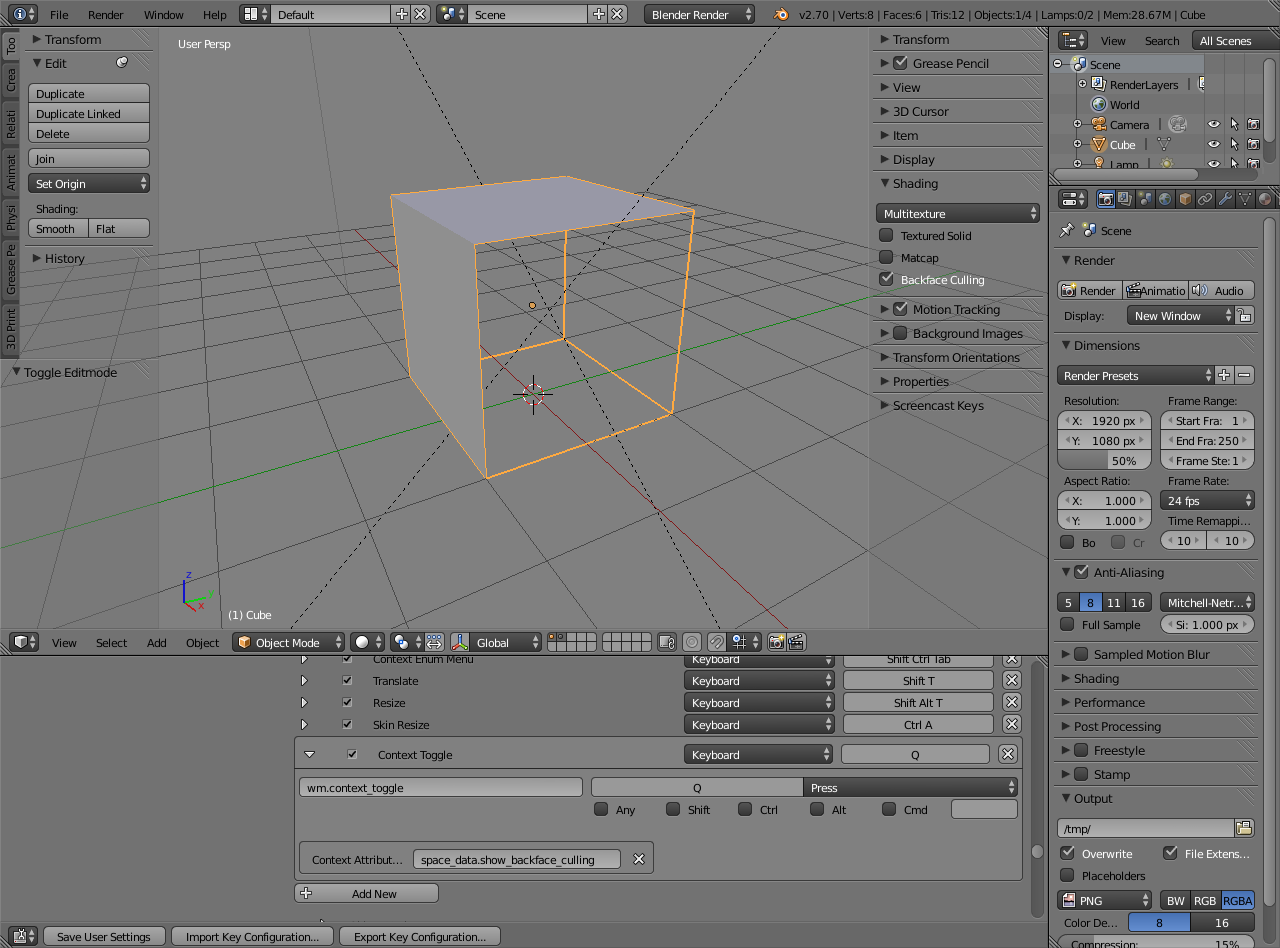 Creating A Shortcut (Backface Culling) - Basics & Interface - Blender ...