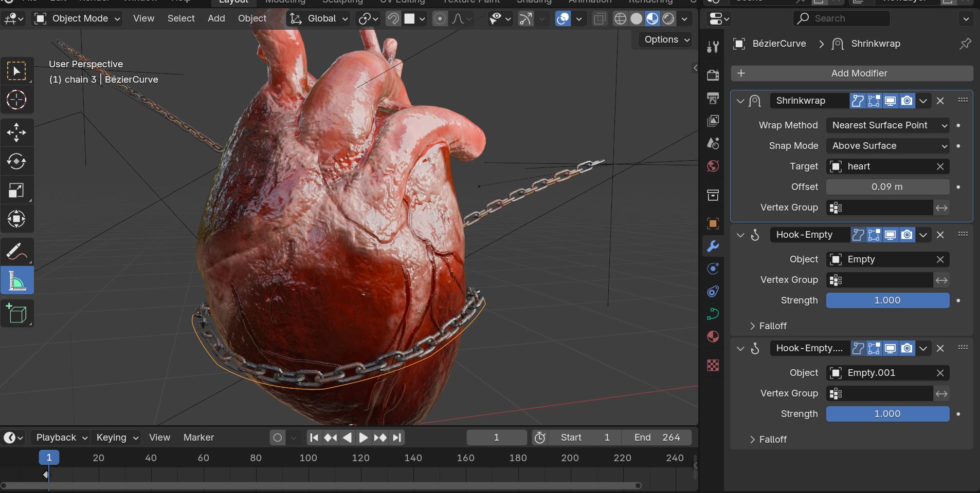 Exploding Chain Illustration Chain links exploding - Particles and Physics Simulations - Blender ...