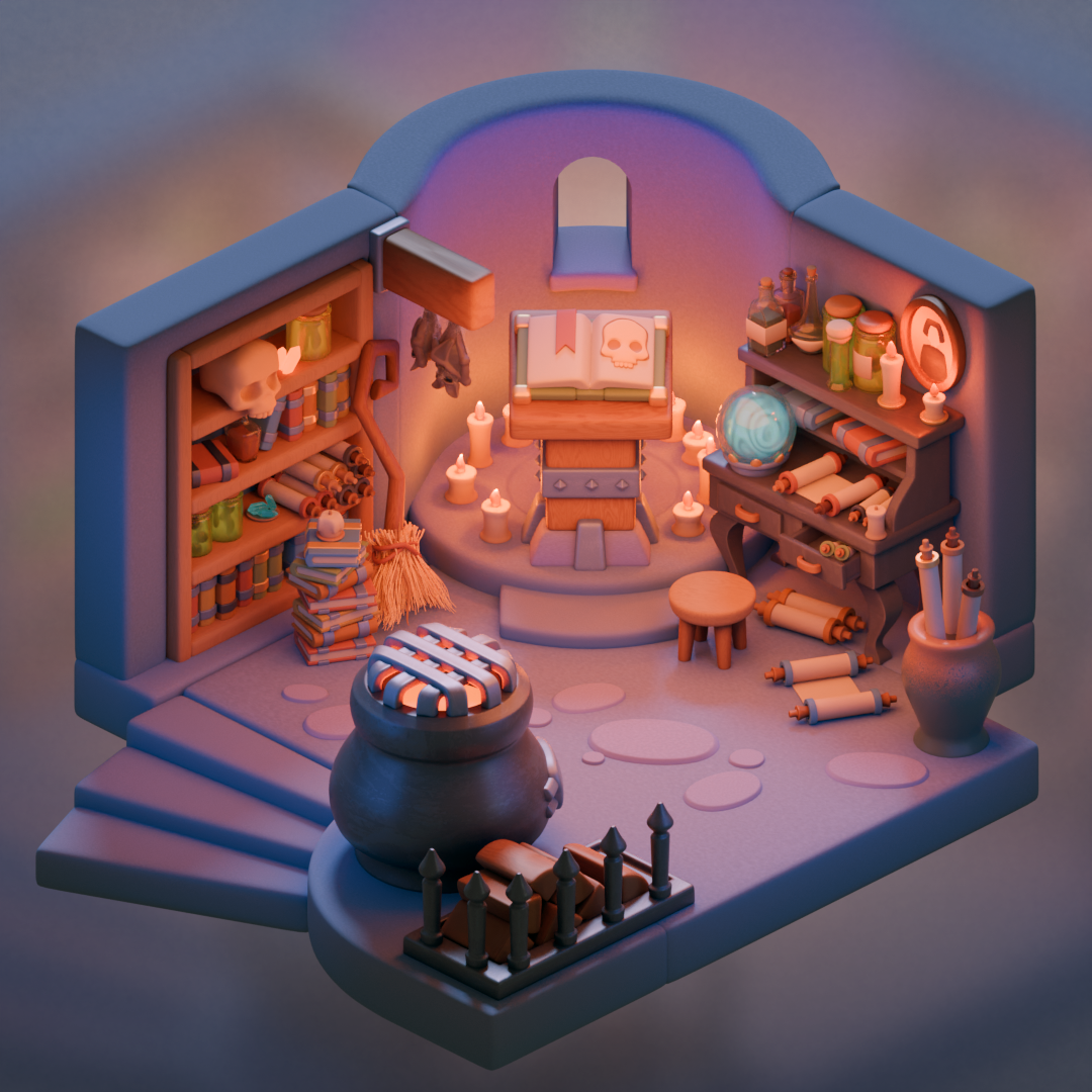Necromancer Ritual Room Cozy Necromancer's Room - Finished Projects - Blender Artists Community