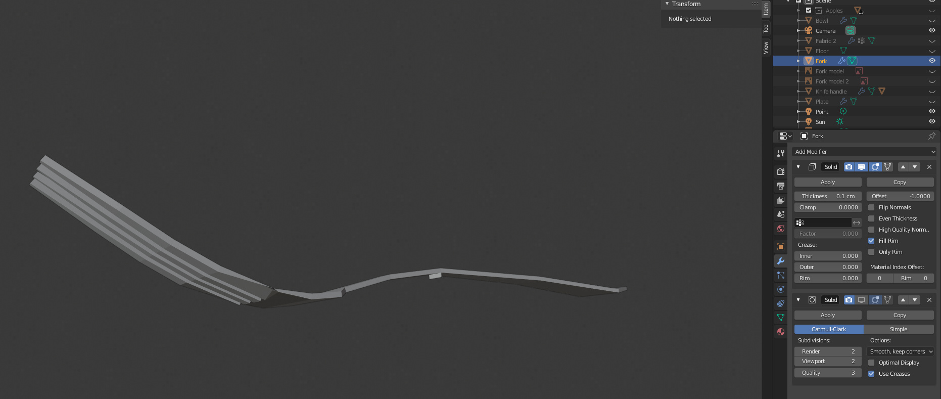 Help ! Solidify modifier with a fork - Modeling - Blender Artists Community